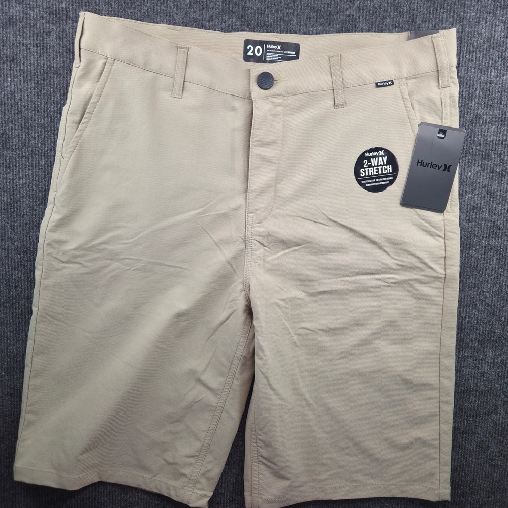 Hurley Kids Khaki H2O-Dri Regular Fit 2-Way Stretch Shorts Size 20